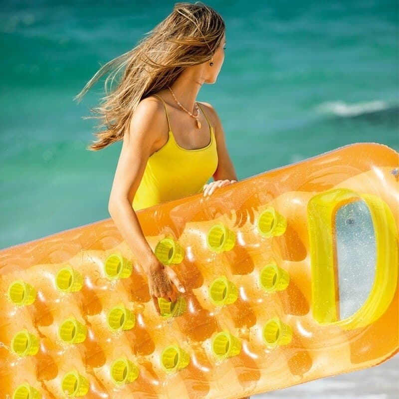 Dmuchany materac do pływania 188x71 cm pomarańczowy INTEX 59895 ORANGE