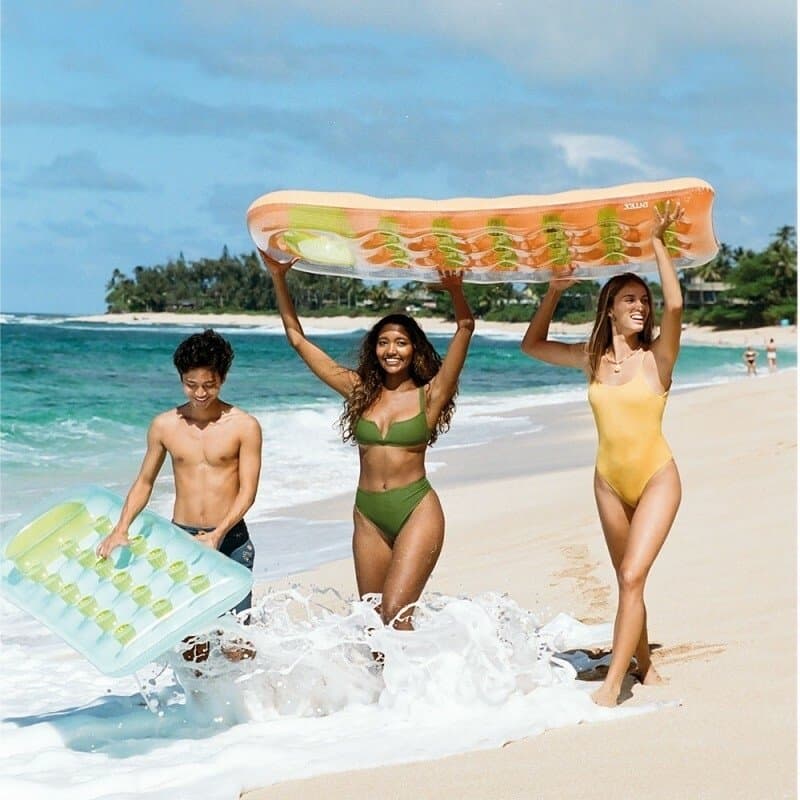 Dmuchany materac do pływania 188x71 cm pomarańczowy INTEX 59895 ORANGE