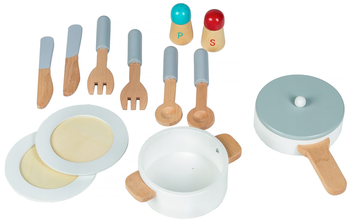 Drewniana kuchnia dla dzieci dodatkowe akcesoria ECOTOYS