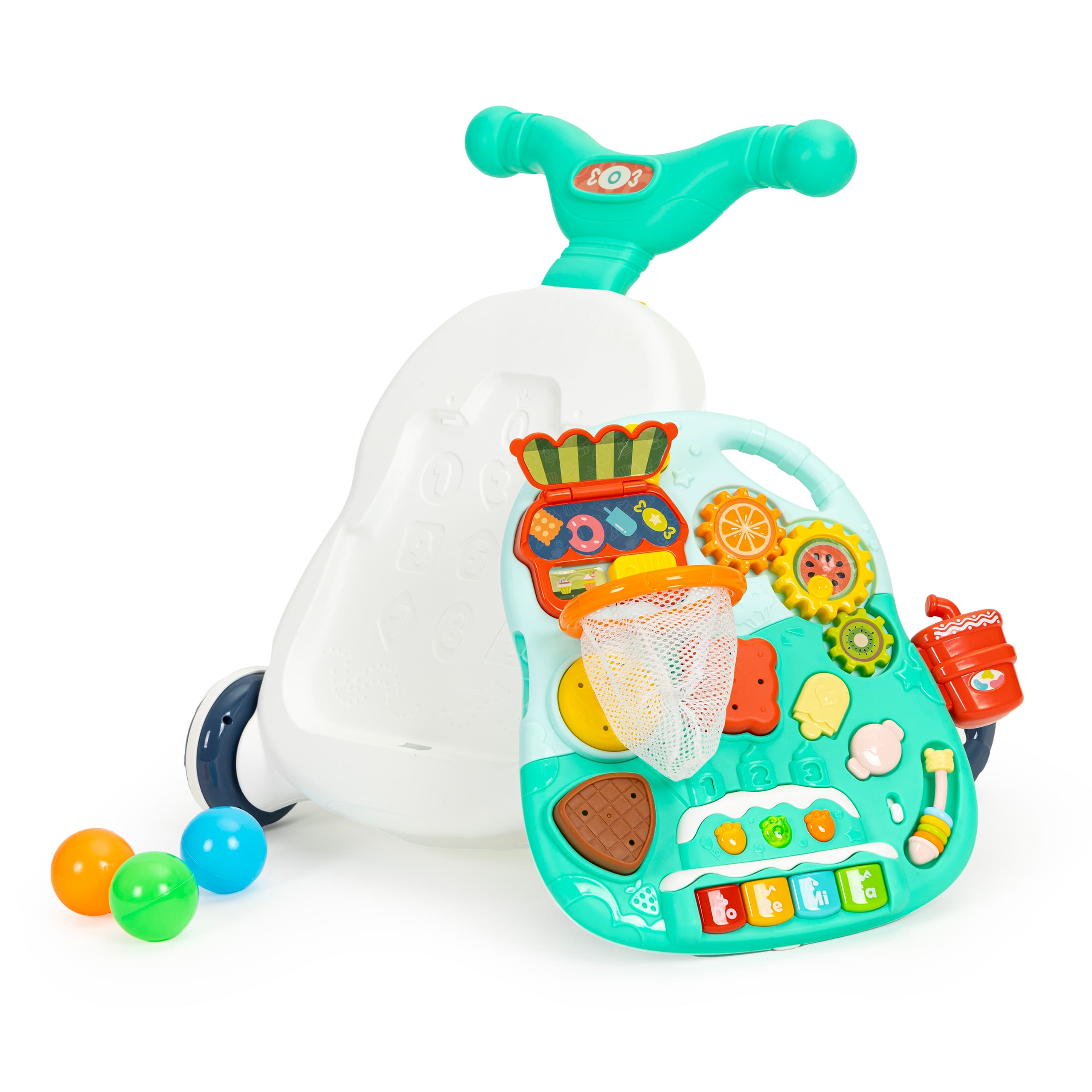 Pchacz interaktywny 2w1 chodzik i stolik edukacyjny z dźwiękami