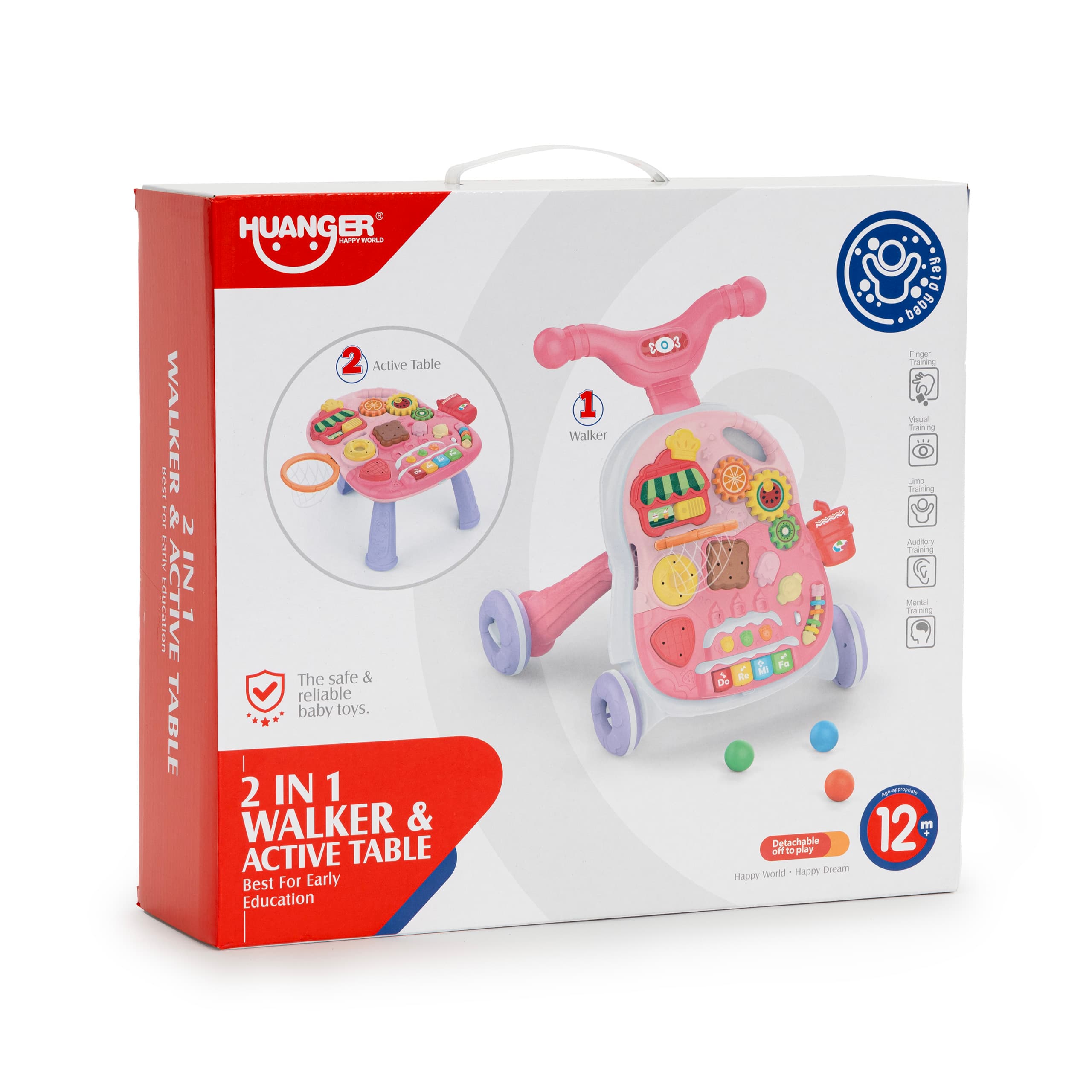 Pchacz interaktywny 2w1 chodzik i stolik edukacyjny z dźwiękami