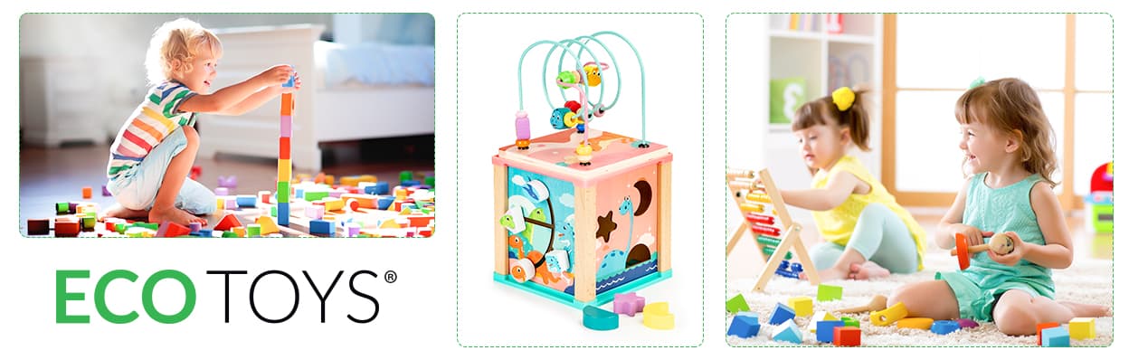 Drewniana kostka edukacyjna,  sorter mula ECOTOYS