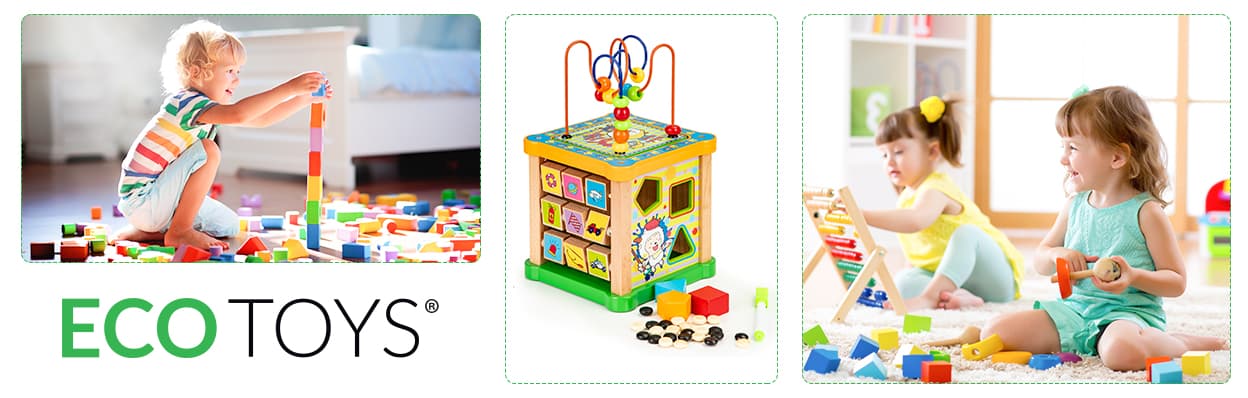 Drewniana kostka edukacyjna, tablica sorter mula ECOTOYS