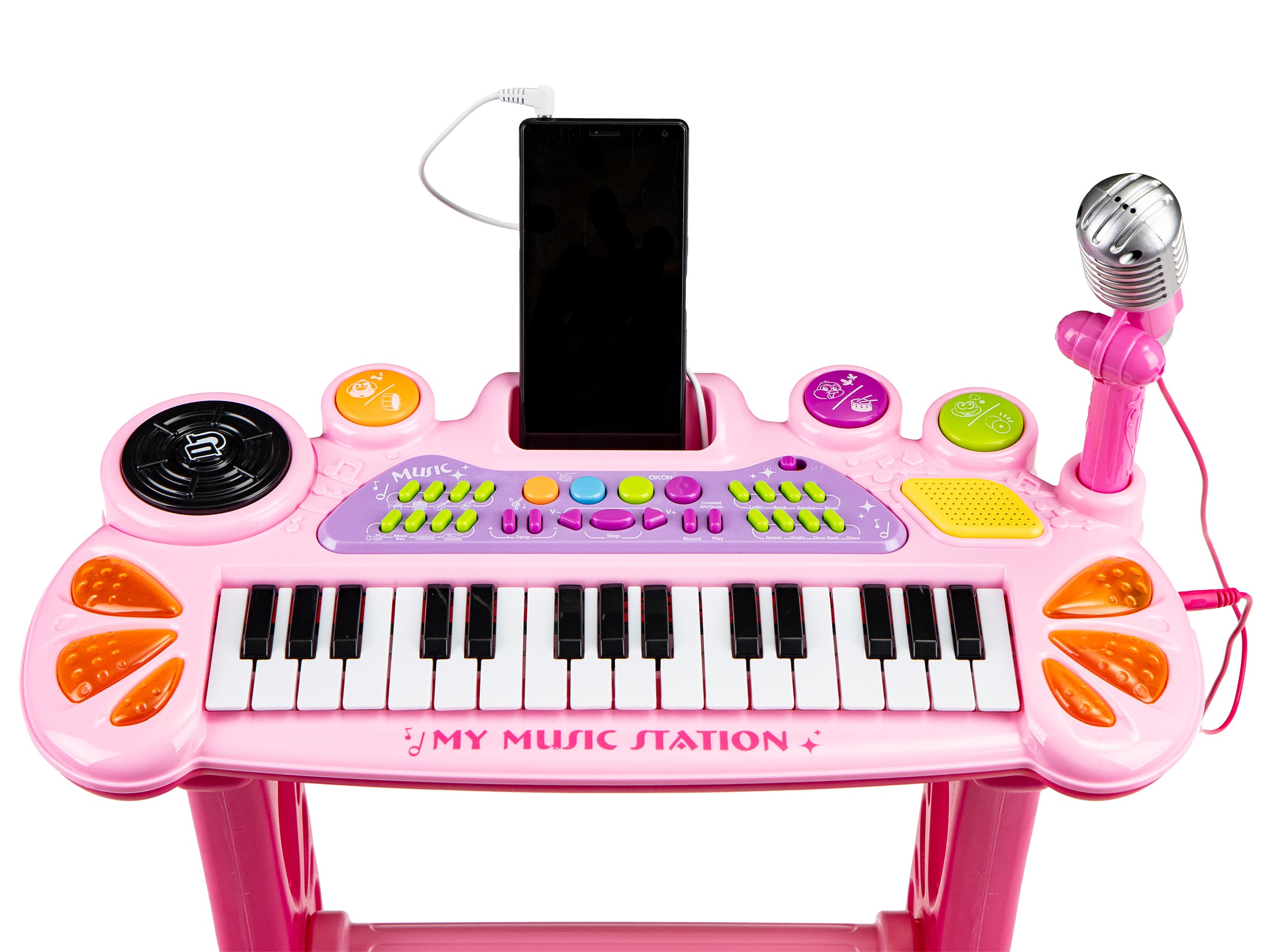 Keyboard organki pianinko z mikrofonem mp3 różowe