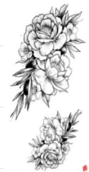 a6_N70 Tatuaż tymczasowy Kwiaty TBS-8055