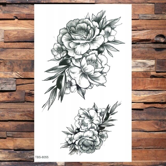 a6_N70 Tatuaż tymczasowy Kwiaty TBS-8055