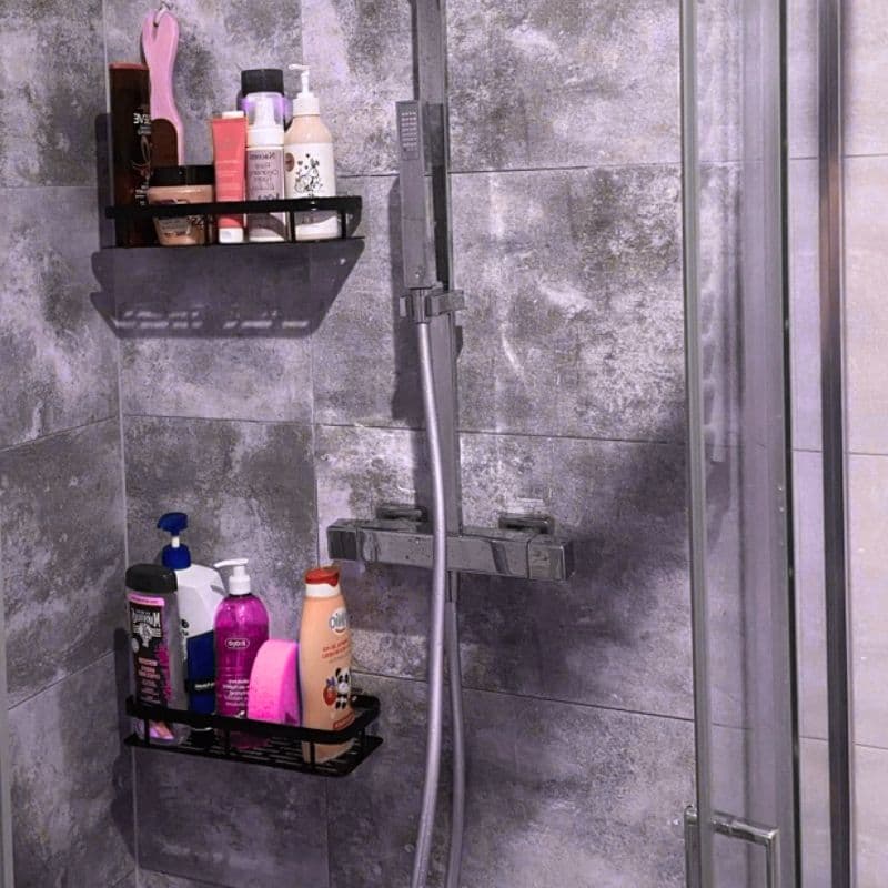 tds0709_Półka łazienkowa czarna 2x