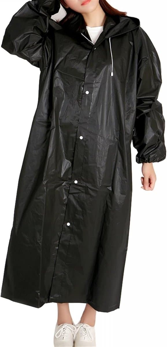 C6_tds0446_Płaszcz przeciwdeszczowy czarny