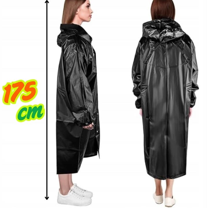 C6_tds0446_Płaszcz przeciwdeszczowy czarny