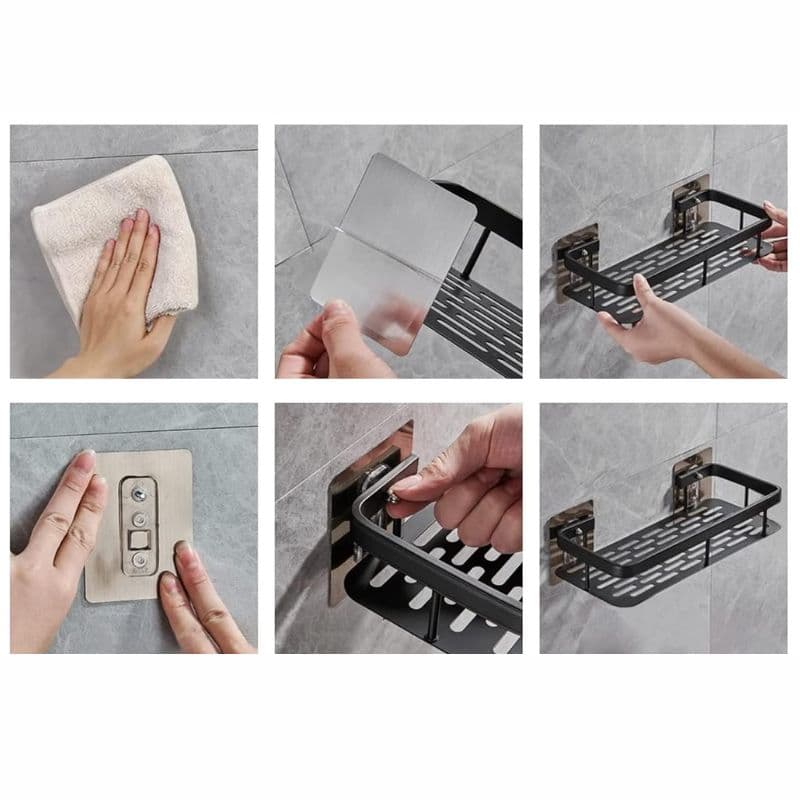 tds0709_Półka łazienkowa czarna 2x