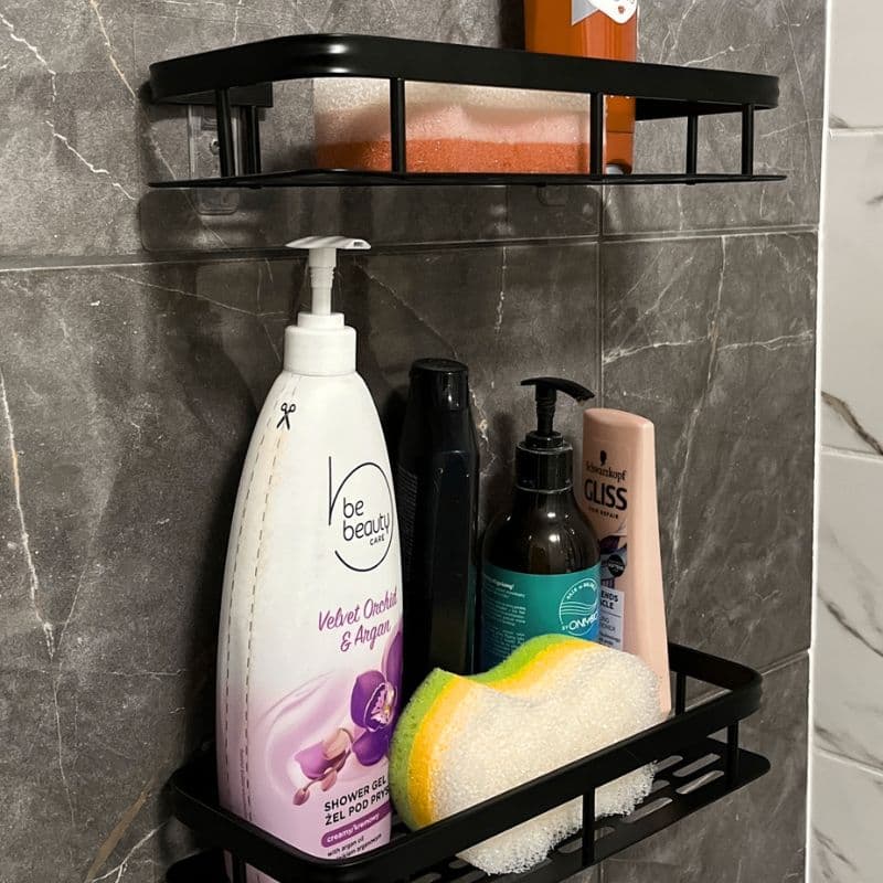 tds0709_Półka łazienkowa czarna 2x