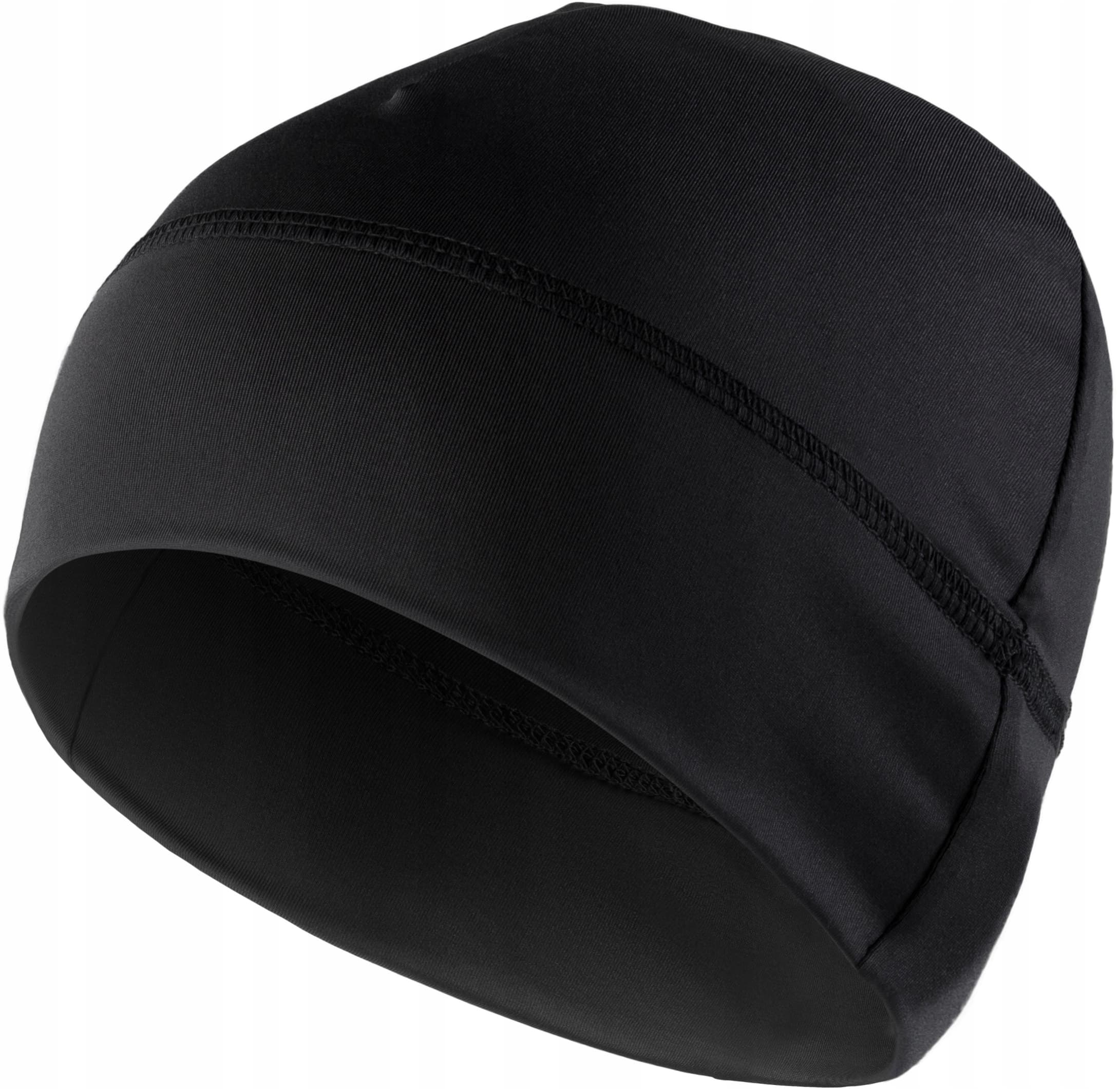 B3_tds0019_Czapka czarna do biegania sportowa elastyczna