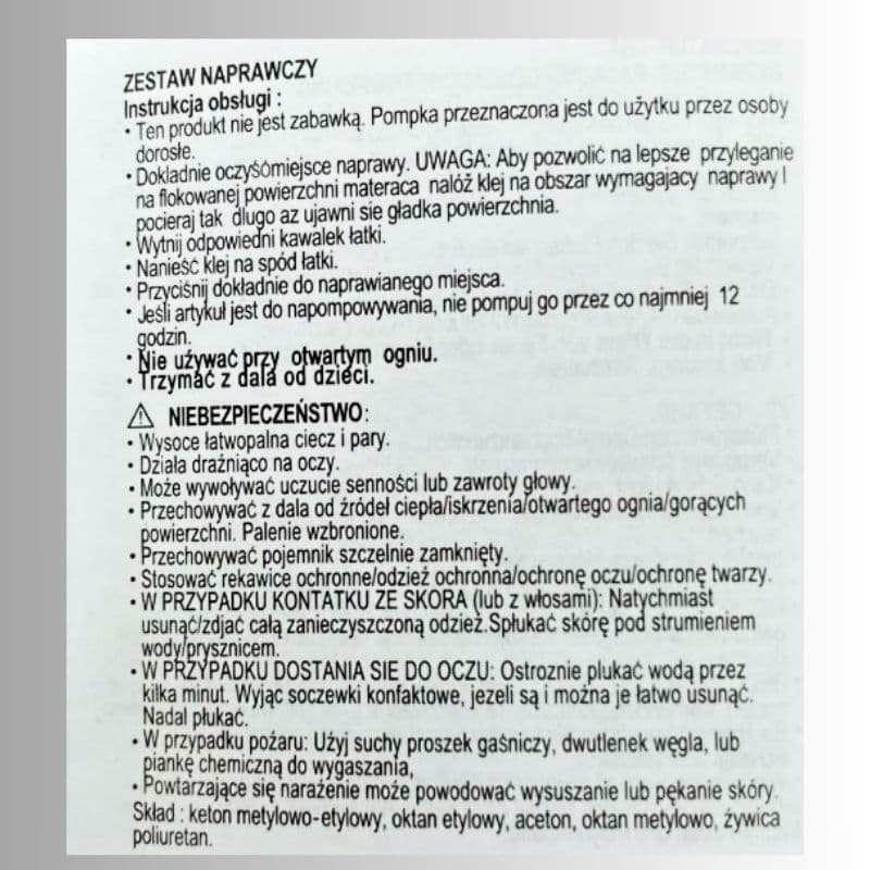 tds0646z_ Zestaw naprawczy do materaców basenów 5x