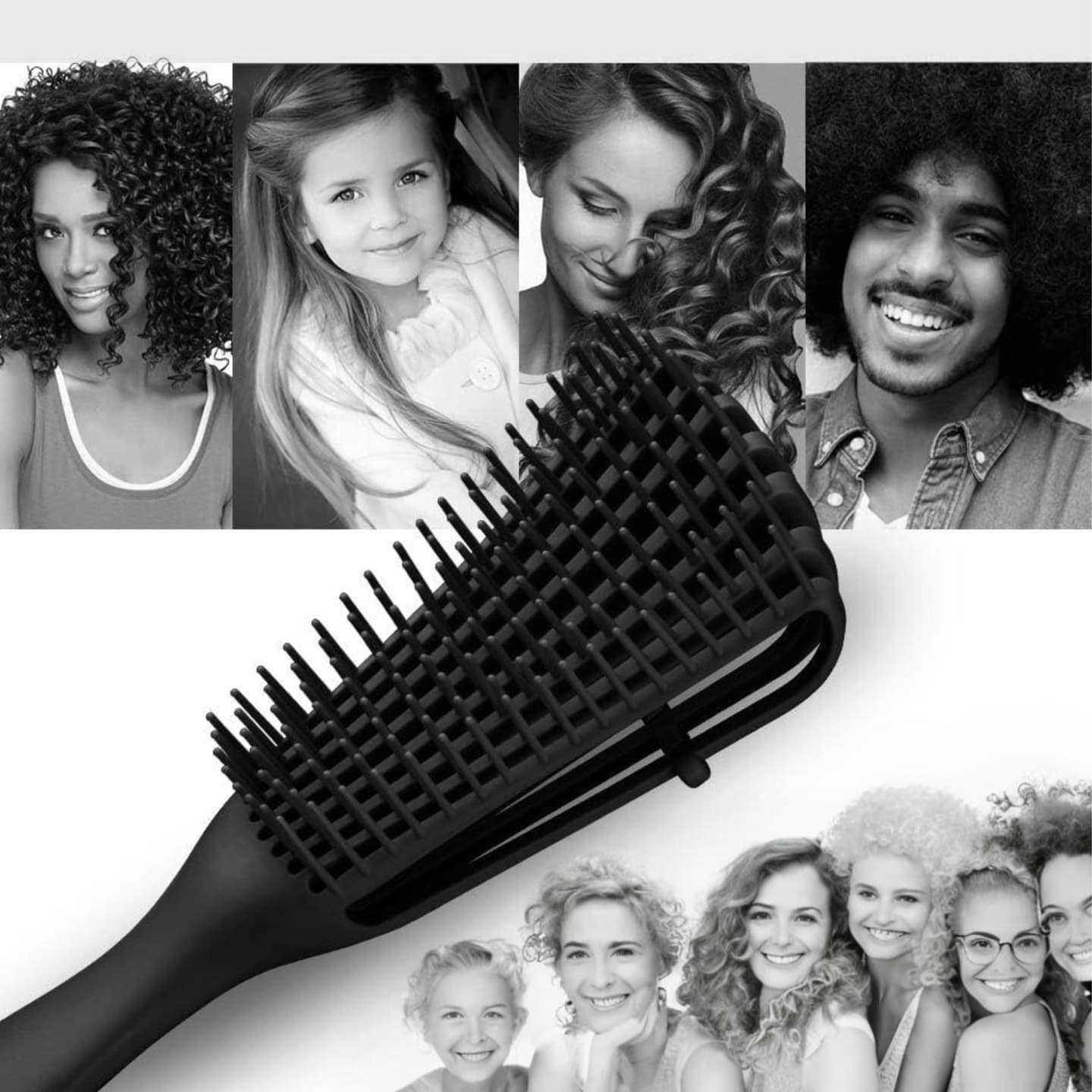 B2_tds0337_Szczotka do włosów kręconych czarna