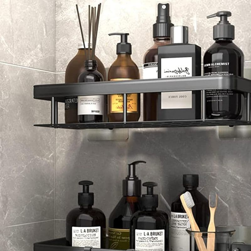 tds0709_Półka łazienkowa czarna 2x