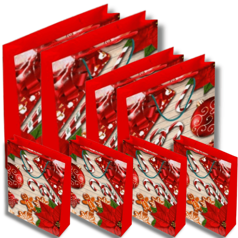 A13_tds0472_Zestaw torebek prezentowych na święta 8szt.