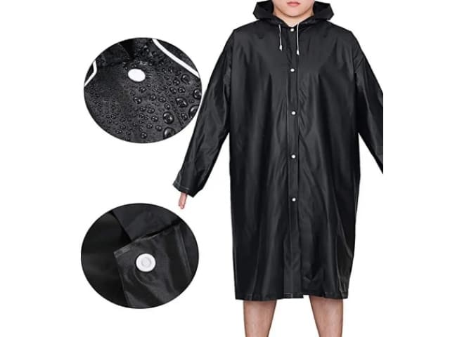 C6_tds0446_Płaszcz przeciwdeszczowy czarny