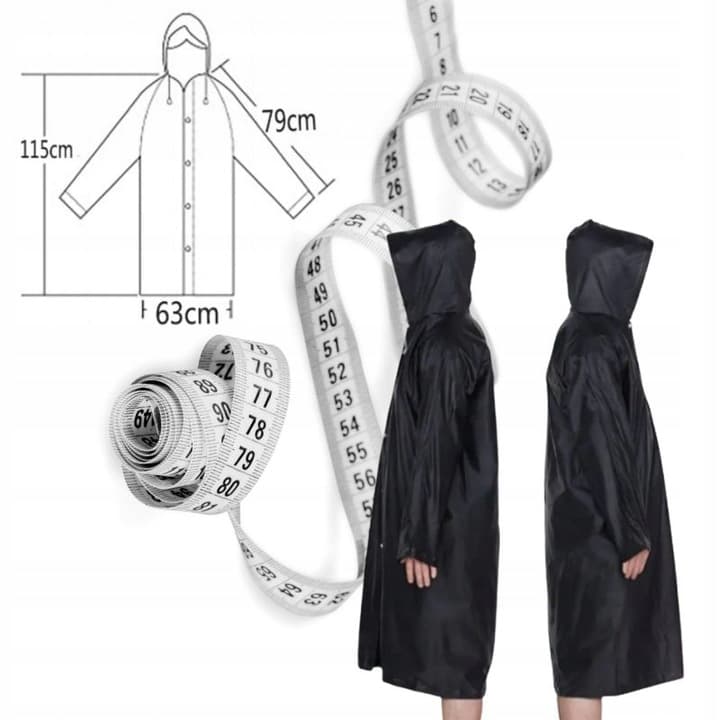 C6_tds0446_Płaszcz przeciwdeszczowy czarny