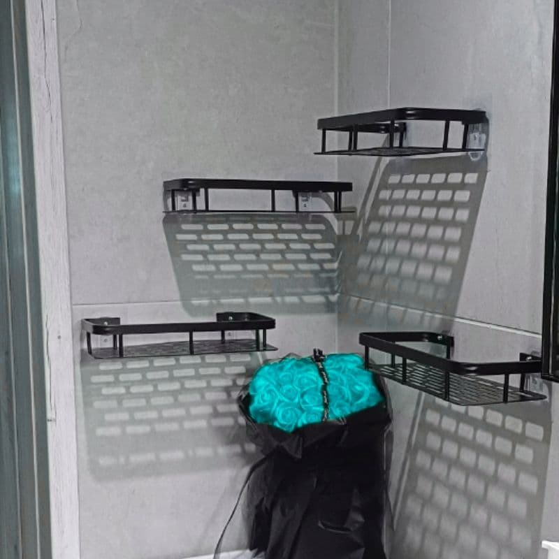 tds0709_Półka łazienkowa czarna 2x