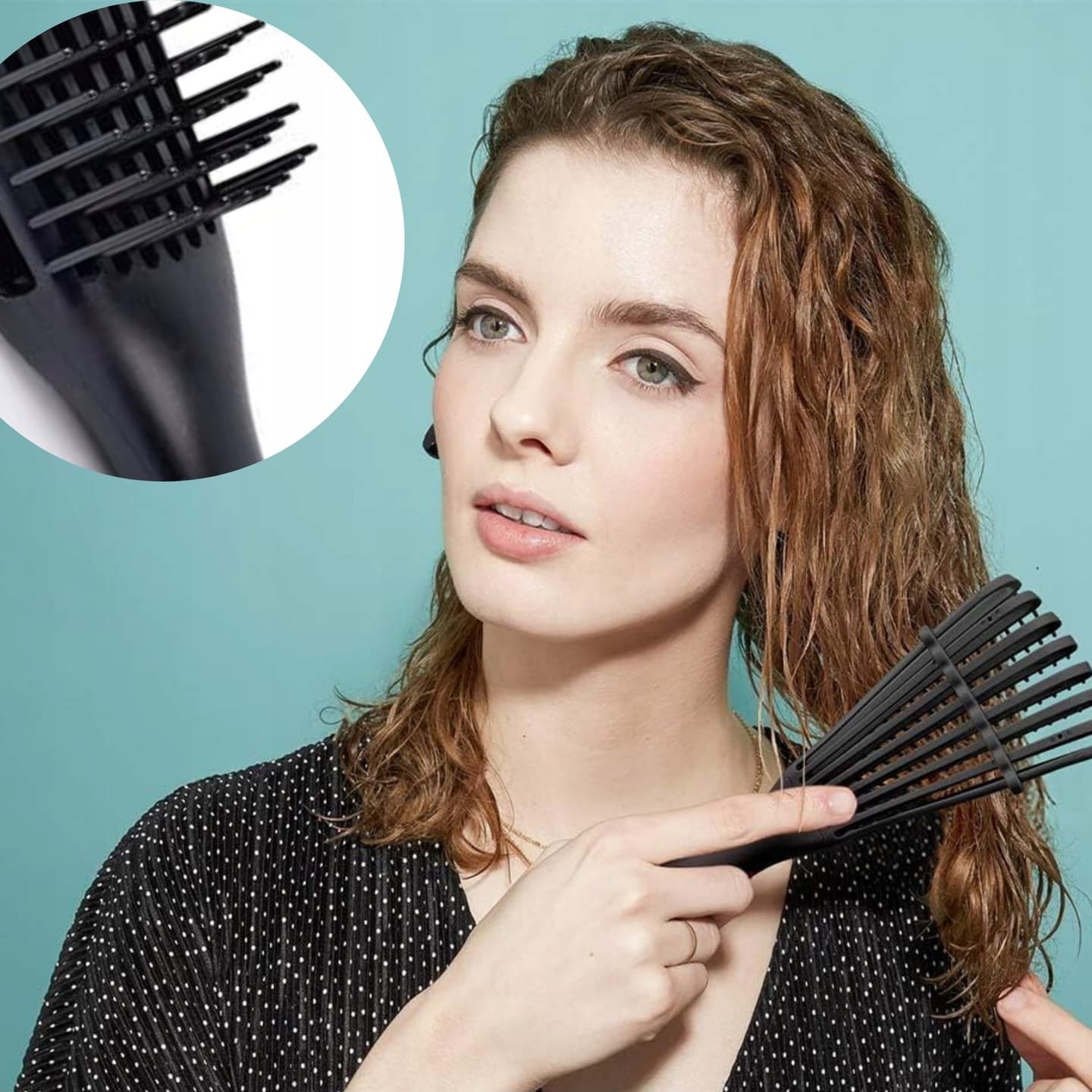 B2_tds0337_Szczotka do włosów kręconych czarna