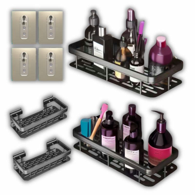 tds0709_Półka łazienkowa czarna 2x