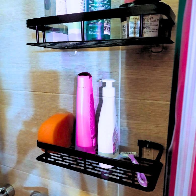 tds0709_Półka łazienkowa czarna 2x