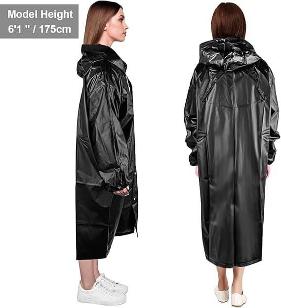 C6_tds0446_Płaszcz przeciwdeszczowy czarny